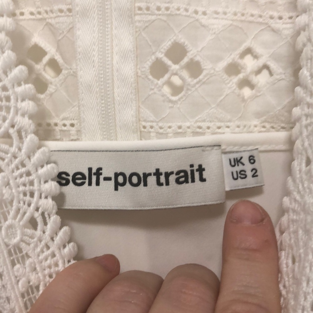 Self-Portrait Broderie Anglaise White Dress - Picture 8 of 9